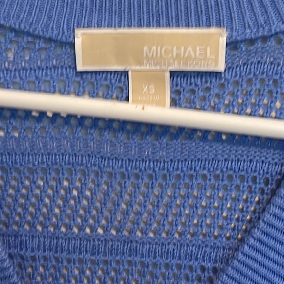 MICHAEL MICHAEL KORS V-NECK Wedgewood Blue Sweater Top SZ - Picture 4 of 10